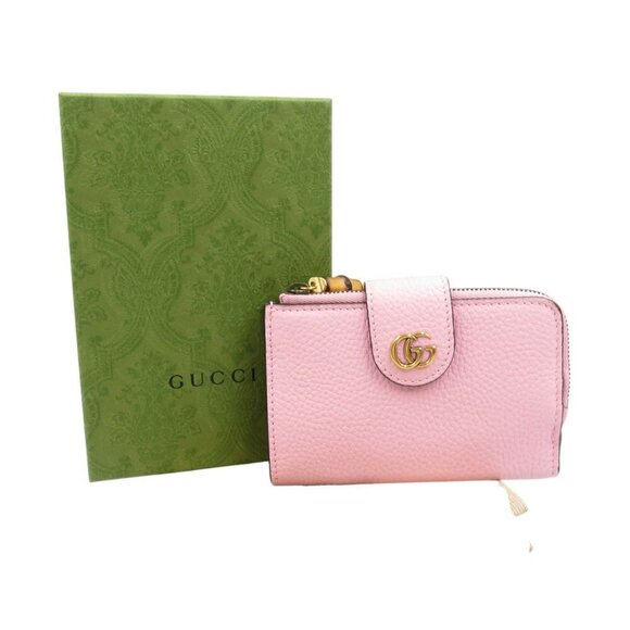 GUCCI Pink Leather Bamboo Wallet - Picture 4 of 9